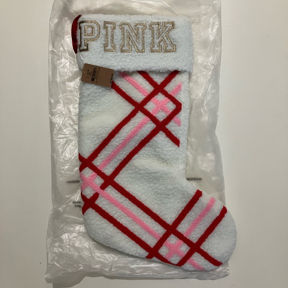 Pink Plaid Stocking - Picture 2 of 4